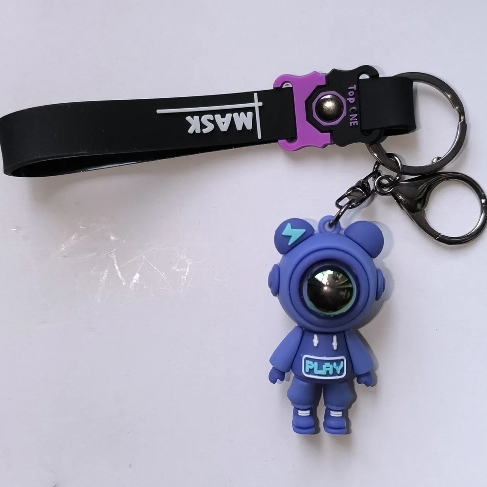 Spaceman Purple Rubber Keychain/ Bag Charm